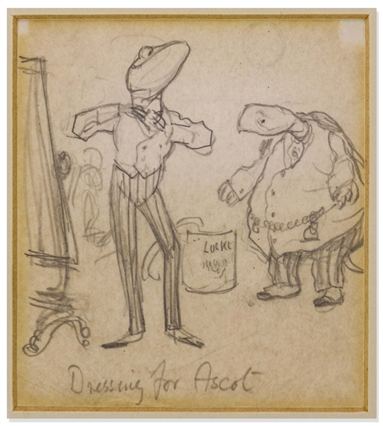 E.H. Shepard Drawing, Titled ''Dressing for Ascot'', Done for ''Frogmorton''